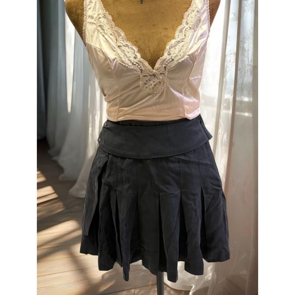 Whimsigoth Free People Festival Grunge Goth Pleated Black